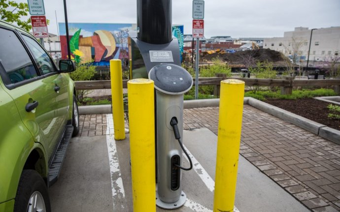 Busted electrical car charging stations at Complete Foods